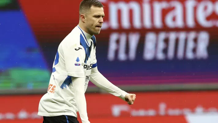 Josip Ilicic (attaccante Atalanta) esulta per il suo gol in Milan-Atalanta (Serie A 2020-2021) | AC Milan News (Getty Images)