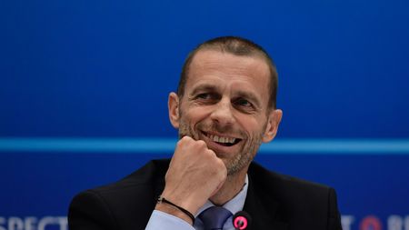 UEFA president Aleksander Ceferin talks during a press conference following a meeting of the UEFA Executive Committee in Cardiff, south Wales, on June 1, 2017. / AFP PHOTO / JAVIER SORIANO (Photo credit should read JAVIER SORIANO/AFP/Getty Images) UEFA president Aleksander Ceferin talks during a press conference following a meeting of the UEFA Executive Committee in Cardiff, south Wales, on June 1, 2017. / AFP PHOTO / JAVIER SORIANO (Photo credit should read JAVIER SORIANO/AFP/Getty Images)