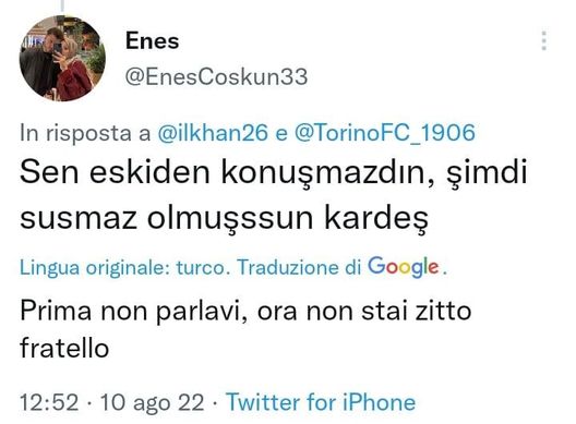 Torino-Ilkhan, in Turchia rabbia e minacce: “Non nominare più il Besiktas”- immagine 8