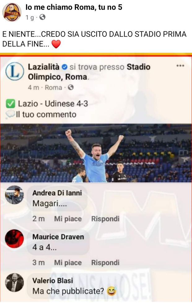 Correzioni da derby sui social: cari laziali è finita 4-4 non 4-3 firmato “Io me chiamo Roma”…- immagine 2