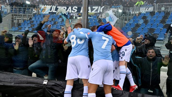 L'esultanza della Lazio