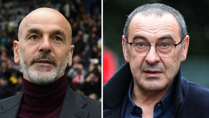 Stefano Pioli e Maurizio Sarri, allenatori di Milan e Juventus (credits Getty Images) 