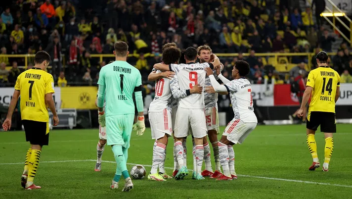 Borussia Dortmund-Bayern Monaco, l'esultanza di Lewandowski e compagni (Getty Images)