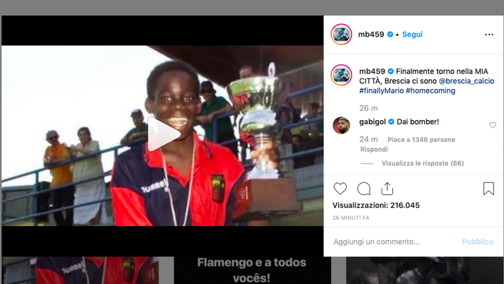 FOTO – Balotelli già non vede l’ora: “Torno nella mia città! Brescia, ci sono” - immagine 1