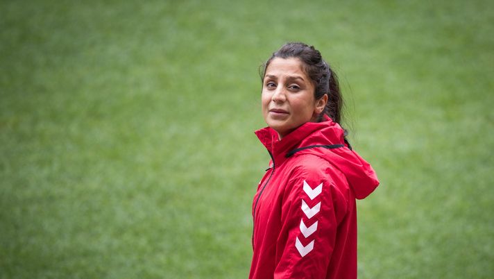ENSCHEDE, NETHERLANDS - AUGUST 05: Nadia Nadim of Denmark looks on during a training prior UEFA Women's Euro 2017 Final against Netherlands at De Grolsch Veste Stadium on August 5, 2017 in Enschede, Netherlands. (Photo by Maja Hitij/Getty Images) ENSCHEDE, NETHERLANDS - AUGUST 05: Nadia Nadim of Denmark looks on during a training prior UEFA Women's Euro 2017 Final against Netherlands at De Grolsch Veste Stadium on August 5, 2017 in Enschede, Netherlands. (Photo by Maja Hitij/Getty Images)