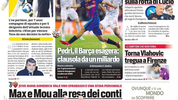 EDICOLA CDS / Inter, Peruzzi: “Inzaghi come Conte, da scudetto. Vive per vincere” EDICOLA CDS / Inter, Peruzzi: “Inzaghi come Conte, da scudetto. Vive per vincere” - immagine 1