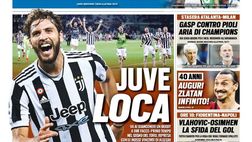 Prima Pagina, Tuttosport: “Juve Loca. Inter, grazie Dzeko. Auguri Zlatan infinito!”