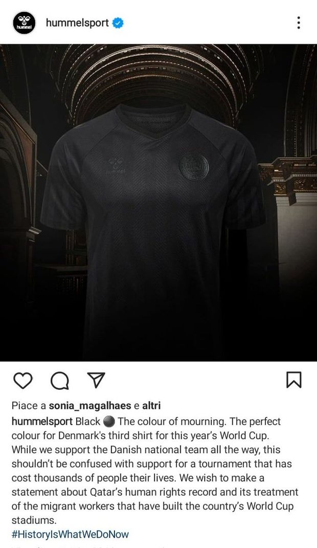 Troppi morti e pochi diritti umani: Mondiali, a lutto la maglia della Danimarca in Qatar- immagine 2