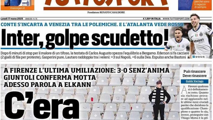prima pagina tuttosport oggi