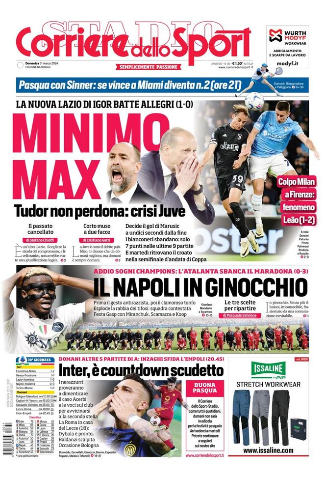EDICOLA / CdS: Inter, è countdown scudetto. Domani altre cinque gare di A - immagine 1