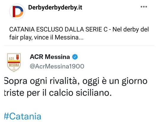 Dalla pagina Facebook Derbyderbyderby Catania fuori da tutto: niente derby e Messina avvantaggiato, ma resta un giorno triste…- immagine 2