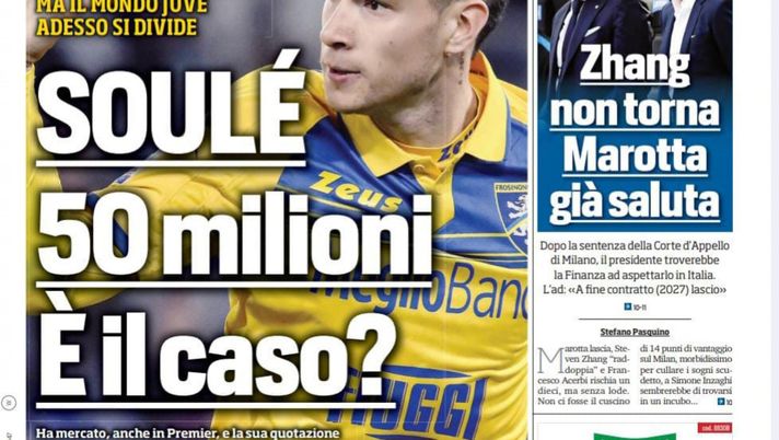 EDICOLA TS – Zhang non torna, Marotta già saluta - immagine 1