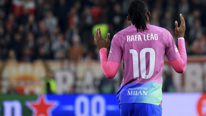 esultanza gol Rafael Leao AC Milan Slavia Praga-Milan 1-3 Europa League 2023-2024