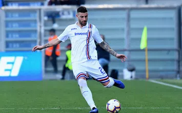  REGGIO NELL'EMILIA, ITALY - MARCH 16: Nicola Murru of UC Sampdoria in action during the Serie A match between US Sassuolo and UC Sampdoria at Mapei Stadium - Citta' del Tricolore on March 16, 2019 in Reggio nell'Emilia, Italy. (Photo by Alessandro Sabattini/Getty Images)