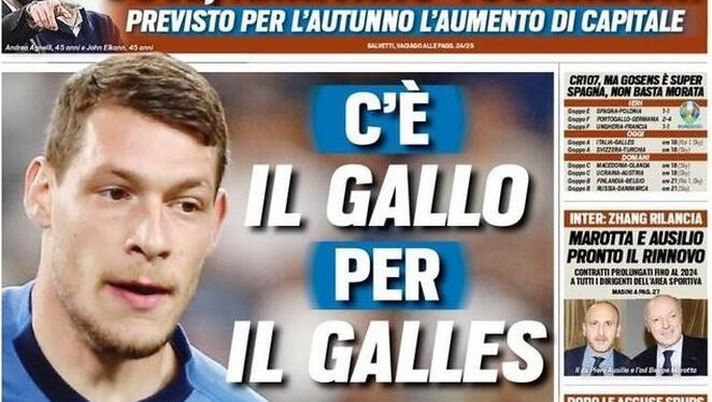 Prima Pagina, Tuttosport: “C’è il Gallo per il Galles!” 