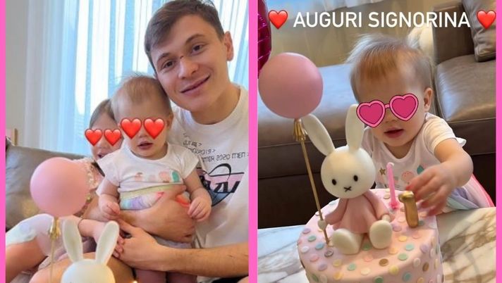 Festa in casa Barella, Matilde compie un anno. Il papà: “Auguri, signorina” - immagine 1