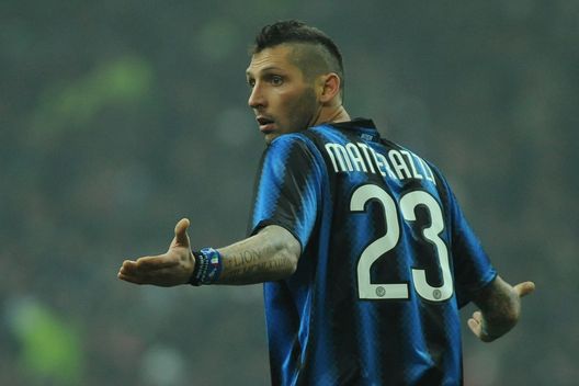 MILAN, ITALY - NOVEMBER 14: Marco Materazzi of FC Internazionale Milano reacts during the Serie A match between FC Internazionale Milano and AC Milan at Stadio Giuseppe Meazza on November 14, 2010 in Milan, Italy. (Photo by Valerio Pennicino/Getty Images) MILAN, ITALY - NOVEMBER 14: Marco Materazzi of FC Internazionale Milano reacts during the Serie A match between FC Internazionale Milano and AC Milan at Stadio Giuseppe Meazza on November 14, 2010 in Milan, Italy. (Photo by Valerio Pennicino/Getty Images)