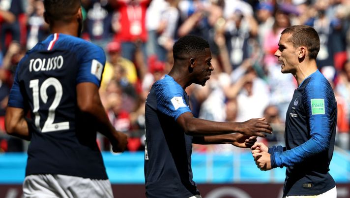 KAZAN, RUSSIA - JUNE 16: Antoine Griezmann of France celebrates after scoring a penalty for his team's first goal during the 2018 FIFA World Cup Russia group C match between France and Australia at Kazan Arena on June 16, 2018 in Kazan, Russia. (Photo by Robert Cianflone/Getty Images) KAZAN, RUSSIA - JUNE 16: Antoine Griezmann of France celebrates after scoring a penalty for his team's first goal during the 2018 FIFA World Cup Russia group C match between France and Australia at Kazan Arena on June 16, 2018 in Kazan, Russia. (Photo by Robert Cianflone/Getty Images)