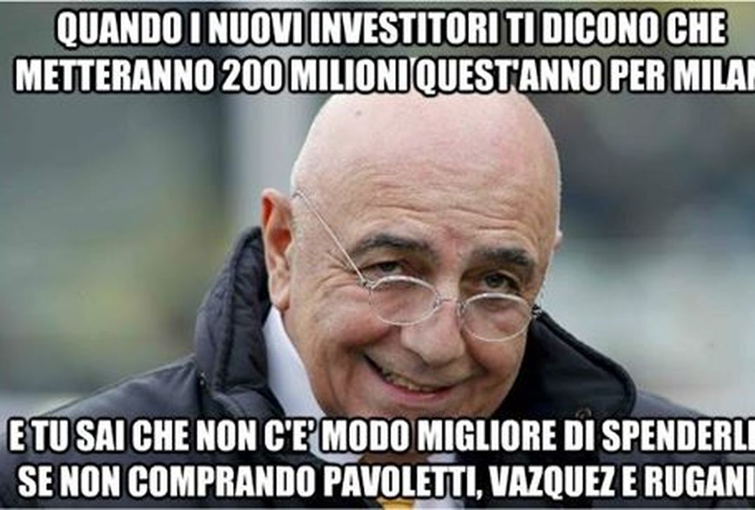  Sfottò del web a Galliani (Fonte: facebook) 