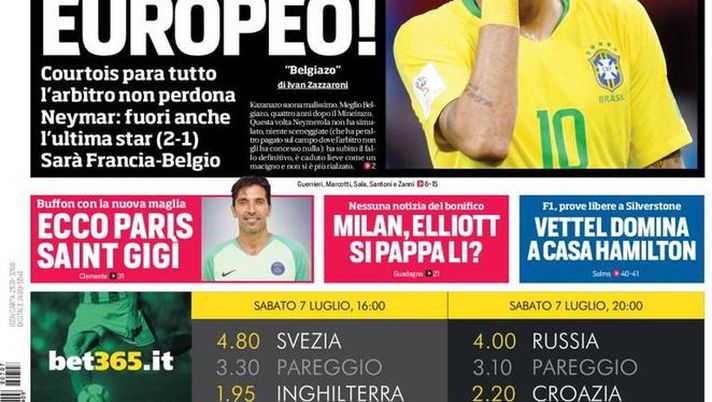 Prima Pagina, Corriere dello Sport: “Bello questo Europeo. Jorginho, Pep o Sarri. Ronaldo con la valigia…”  Prima Pagina, Corriere dello Sport: “Bello questo Europeo. Jorginho, Pep o Sarri. Ronaldo con la valigia…”
