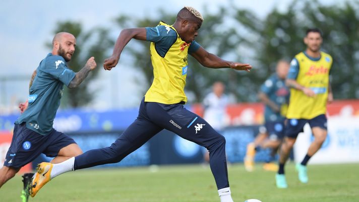 DIMARO, ITALY - JULY 23: Vìctor Osimhen of Napoli during an SSC Napoli training session on July 23, 2021 in Dimaro, Italy. (Photo by SSC NAPOLI/SSC NAPOLI via Getty Images) 
