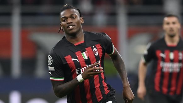 Rafael Leao (attaccante AC Milan) qui durante Milan-Chelsea 0-2 (Champions League 2022-2023) | News (Getty Images)