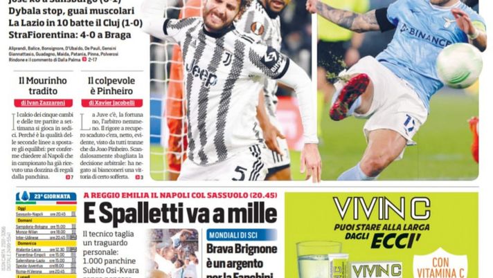 EDICOLA CDS / Max e Mou al palo: i legni fermano Juve e Roma - immagine 1