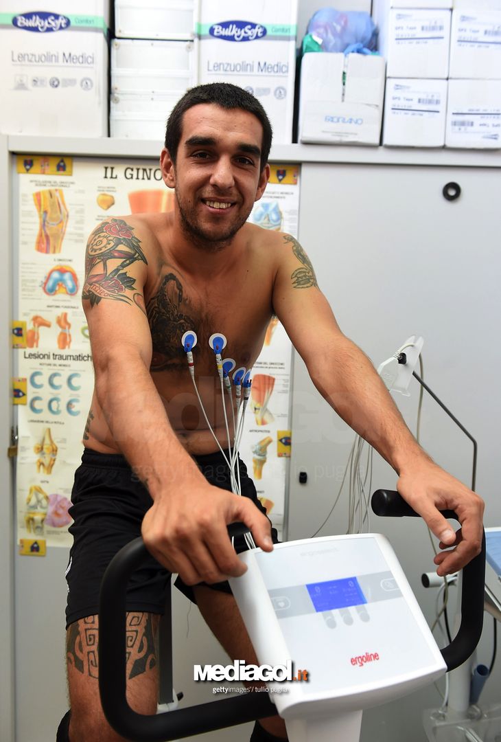  PALERMO, ITALY - AUGUST 01:  Giuseppe Bellusci of US Citta' di Palermo looks on during medical tests on August 1, 2017 in Palermo, Italy.  (Photo by Tullio M. Puglia/Getty Images)  