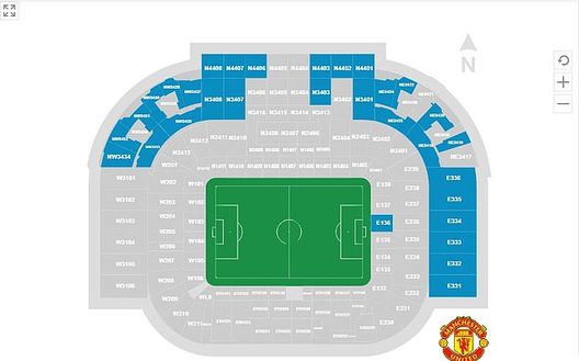 La mappa dei settori a rischio per il derby sul campo del Manchester United La mappa dei settori a rischio per il derby sul campo del Manchester United