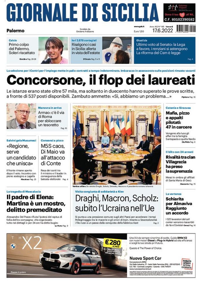Prima Pagina, Giornale di Sicilia: “Primo colpo del Palermo, Soleri riscattato“ - immagine 1
