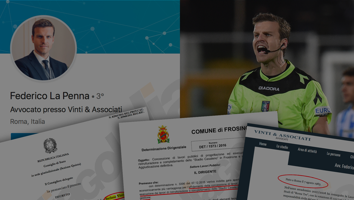 ESCLUSIVA MEDIAGOL: L&#8217;arbitro La Penna lavora nello studio associato dell&#8217;avvocato che difese l&#8217;impresa dell&#8217;ex presidente del Frosinone Benito Stirpe 