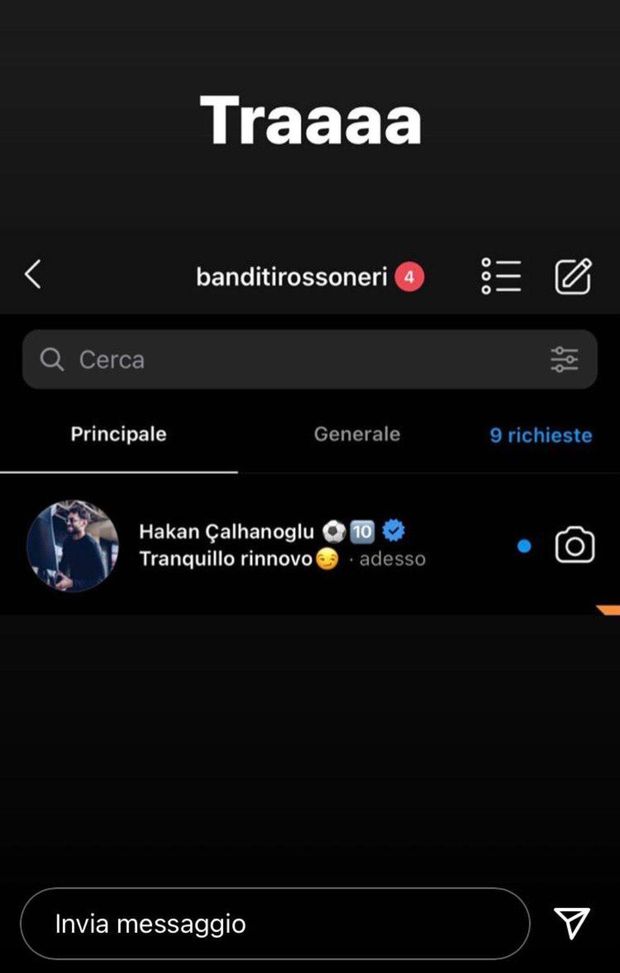  Calciomercato: Calhanoglu rinnova con l'AC Milan?(credits: Instagram banditirossoneri) 