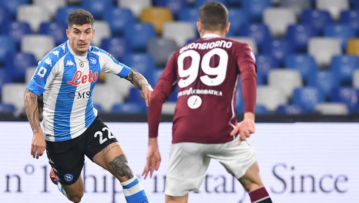 NAPLES, ITALY - DECEMBER 23: Giovanni Di Lorenzo of Napoli during the Serie A match between SSC Napoli and Torino FC at Stadio Diego Armando Maradona on December 23, 2020 in Naples, Italy. (Photo by SSC NAPOLI/SSC NAPOLI via Getty Images) 