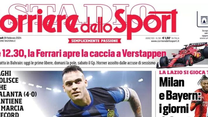 prima agina corriere dello sport oggi