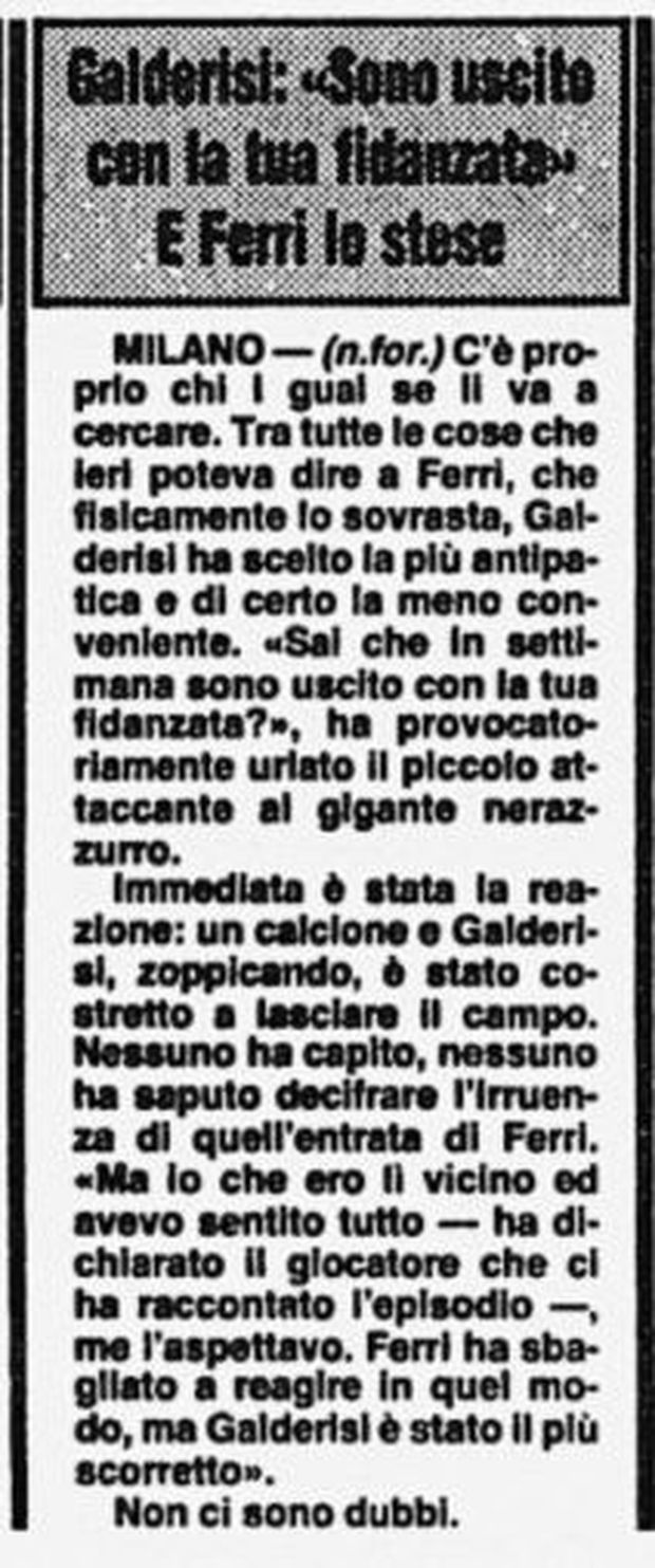Dirsene di ogni ad un derby: Galderisi-Ferri molto prima di Ibra-Materazzi…- immagine 2