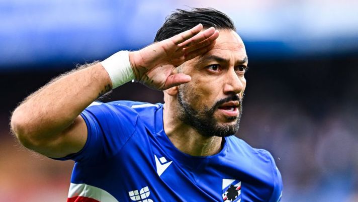 GENOA, ITALY - FEBRUARY 19: Fabio Quagliarella of Sampdoria celebrates after scoring a goal during the Serie A match between UC Sampdoria and Empoli FC at Stadio Luigi Ferraris on February 19, 2022 in Genoa, Italy. (Photo by Getty Images) Samp, ultime prove di formazione con Quagliarella: possibili novità a centrocampo - immagine 1