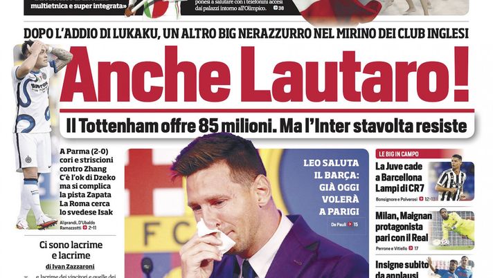 EDICOLA CDS &#8211; Anche Lautaro! Il Tottenham offre 85 mln, l&#8217;Inter resiste 