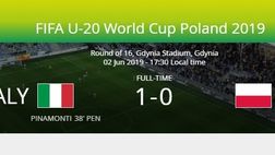 Mondiale U20 – Italia-Polonia 1-0. Azzurrini ai quarti grazie ad una prodezza di Pinamonti dagli 11 metri!