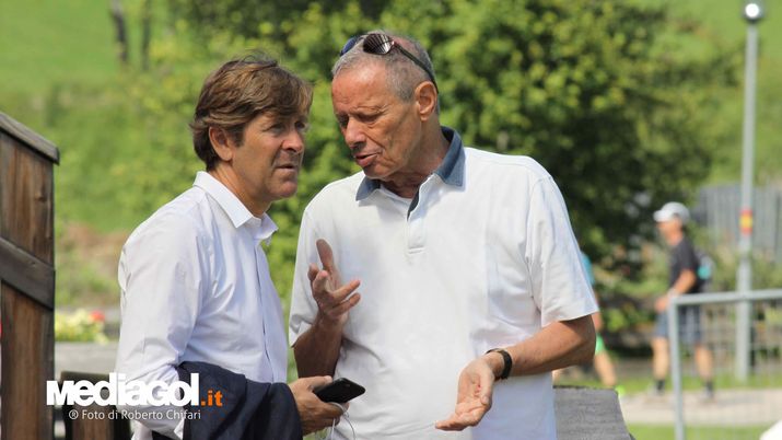Manuel Gerolin e Maurizio Zamparini a colloquio  Manuel Gerolin e Maurizio Zamparini a colloquio