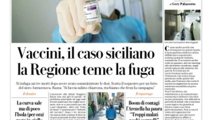 Prima Pagina, La Repubblica Palermo: “Vaccini, il caso siciliano. La Regione teme la fuga” 