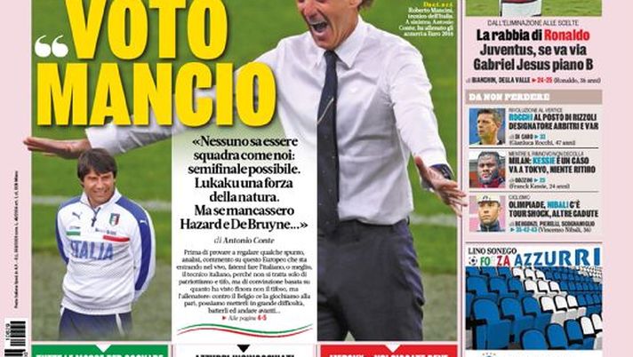 Prima Pagina, La Gazzetta dello Sport: “Ciao ciao Mbappé. Conte: Voto Mancio” 