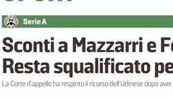 Messaggero Veneto: Sconti a Mazzarri e Fonseca, non a Tudor