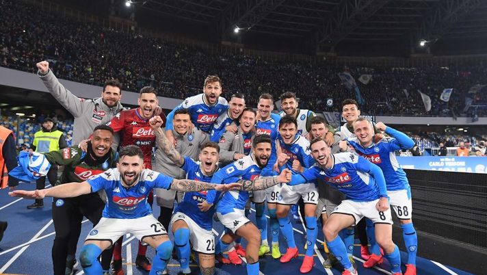 NAPLES, ITALY - JANUARY 26: Arkadiusz Milik, Lorenzo Insigne, José Callejón, Stanislav Lobotka, Giovanni Di Lorenzo, Elseid Hysaj during the Serie A match between SSC Napoli and Juventus at Stadio San Paolo on January 26, 2020 in Naples, Italy. (Photo by SSC NAPOLI/SSC NAPOLI via Getty Images) NAPLES, ITALY - JANUARY 26: Arkadiusz Milik, Lorenzo Insigne, José Callejón, Stanislav Lobotka, Giovanni Di Lorenzo, Elseid Hysaj during the Serie A match between SSC Napoli and Juventus at Stadio San Paolo on January 26, 2020 in Naples, Italy. (Photo by SSC NAPOLI/SSC NAPOLI via Getty Images)