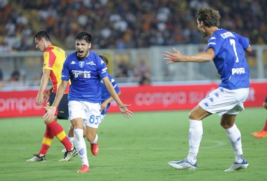 L'esultanza di Parisi dopo il gol contro il Lecce L'esultanza di Parisi dopo il gol contro il Lecce