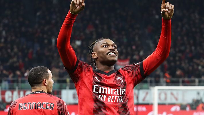 esultanza gol Rafael Leao AC Milan Milan-Atalanta 1-1 Serie A 2023-2024