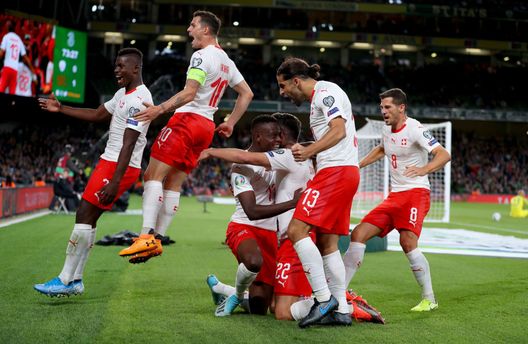 DUBLIN, IRELAND - SEPTEMBER 05: Fabian Schar of Switzerland celebrates his goal during the UEFA Euro 2020 qualifier between Republic of Ireland and Switzerland at Aviva Stadium on September 05, 2019 in Dublin, Ireland. (Photo by Catherine Ivill/Getty Images) DUBLIN, IRELAND - SEPTEMBER 05: Fabian Schar of Switzerland celebrates his goal during the UEFA Euro 2020 qualifier between Republic of Ireland and Switzerland at Aviva Stadium on September 05, 2019 in Dublin, Ireland. (Photo by Catherine Ivill/Getty Images)