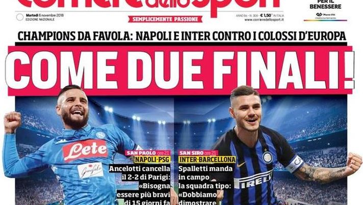 Prima Pagina, Corriere dello Sport: “Come due finali! La Juve aspetta Mou. Ansia Higuain. Empoli cambia…” Prima Pagina, Corriere dello Sport: “Come due finali! La Juve aspetta Mou. Ansia Higuain. Empoli cambia…”