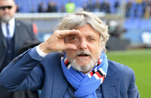  GENOA, ITALY - FEBRUARY 19: Massimo Ferrero President of Sampdoria during the Serie A match between UC Sampdoria and Cagliari Calcio at Stadio Luigi Ferraris on February 19, 2017 in Genoa, Italy. (Photo by Paolo Rattini/Getty Images) 