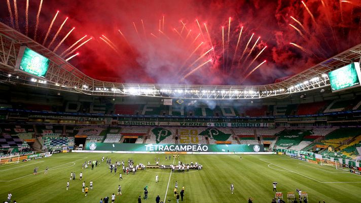 SAO PAULO, BRAZIL - MARCH 07: General view of the Allianz Parque stadium after the match between Palmeiras and Gremio as part of 2020 Copa do Brasil Final on March 7, 2021 in Sao Paulo, Brazil. (Photo by Buda Mendes/Getty Images) Torna il derby di Ademir e Pelé: Palmeiras-Santos, porte aperte al 100% senza mascherine - immagine 1