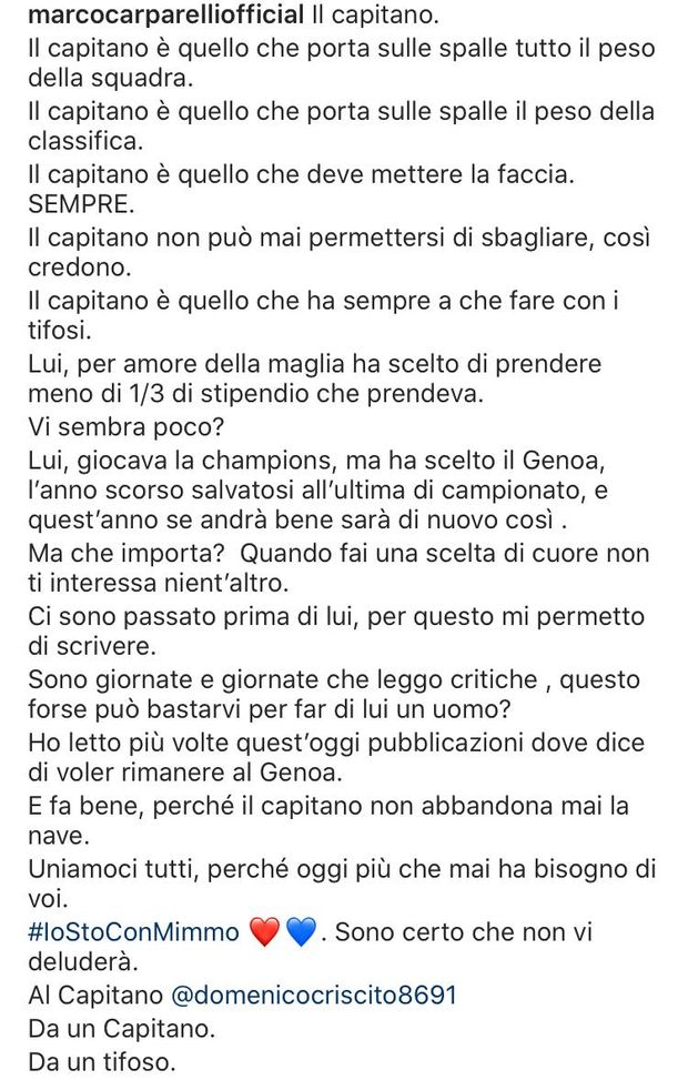 La perorazione di Carparelli La perorazione di Carparelli
